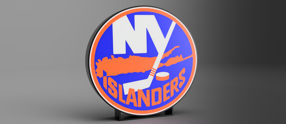 york adalılar ilham led hafif kutu by glenngri sanat işaretler logolar new newyorkislanders nhl 3d print model - Mito3D