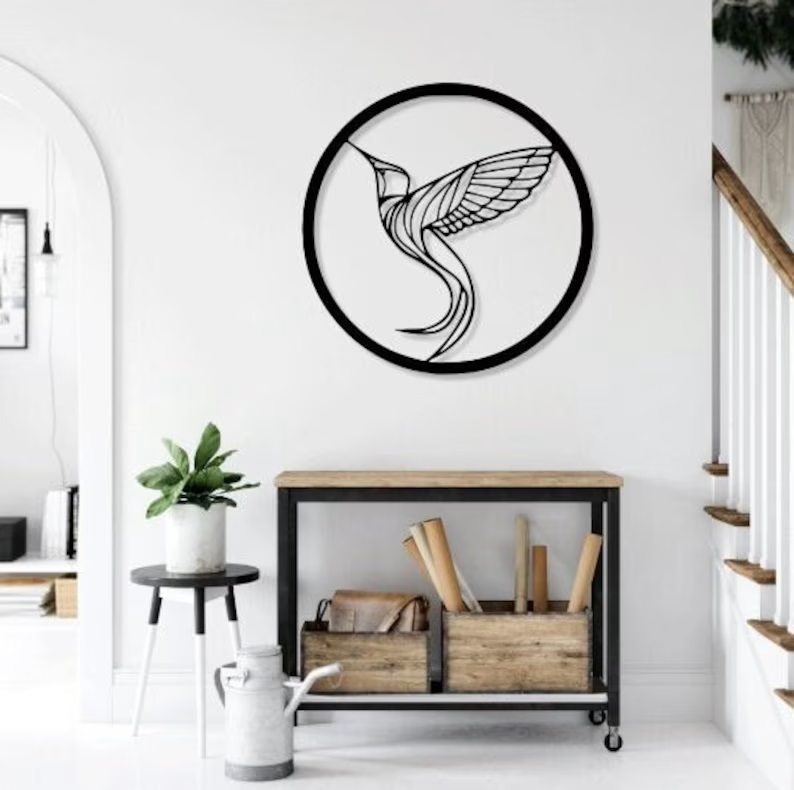 wall art - colibri by reuter corp 2d deco humming bird hummingbird 3D print model - Mito3D