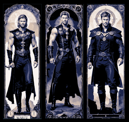 arcano tarot tarjeta carruaje fan arte of chris hemsworth as conjunto 3 marcadores 16th in serie by recuerdos mclanes 2d arte ventilador marcador libro marca forja sombreros 3d print model - Mito3D