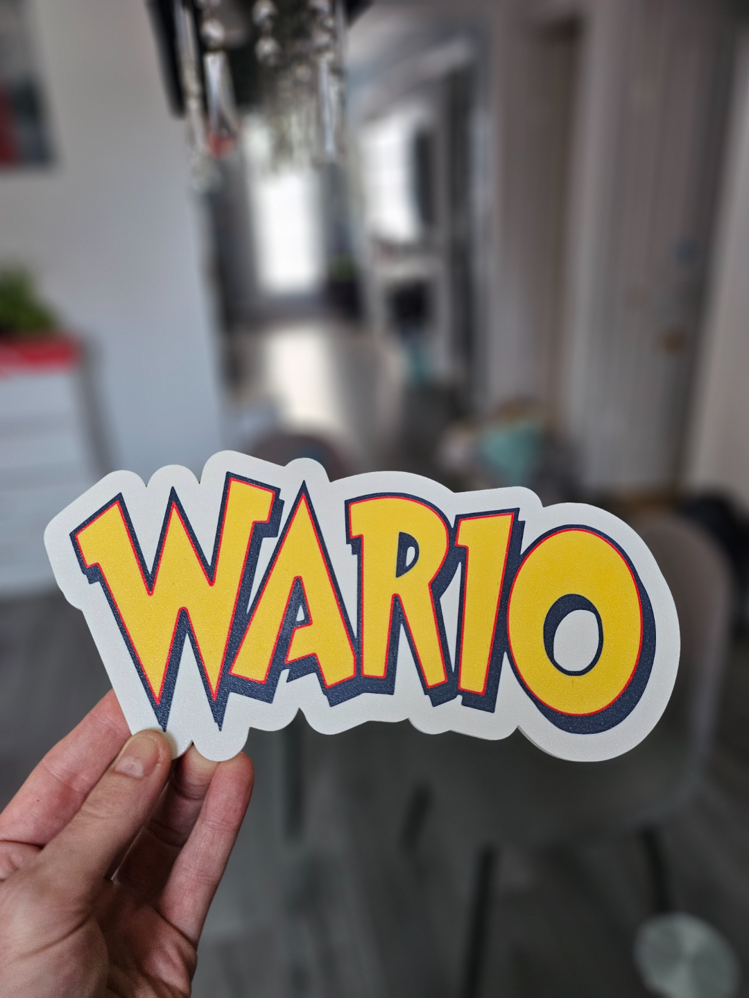 wario logo wall art by tommy gun household decor wall-art print in place 3D print model - Mito3D