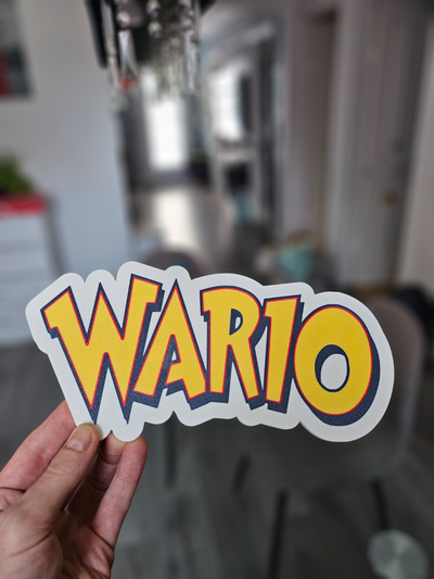 wario logo pared arte by tommy pistola casa decoración wall art impresión in sitio 3d print model - Mito3D