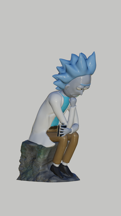 rick thinker - morty by ik3digital art sculptures statue figurine decor figure sculpture 3d print model - Mito3D