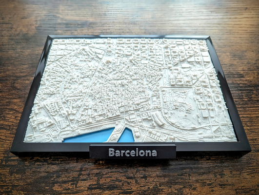 barcellona spagna 3d miniatura by jarvijar miniature architettura europa eu mini città paesaggio urbano modalità geografia carta geografica telaio terreno 3d print model - Mito3D