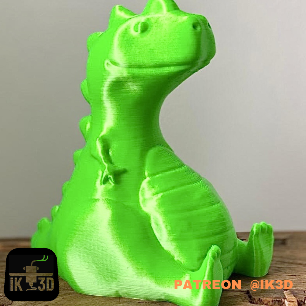 paffuto t rex dinosauro facile stampa by ik3digital arte sculture animale carina figura ragazzi verde trex grasso tyranosaurus carinodinosauro 3D print model - Mito3D