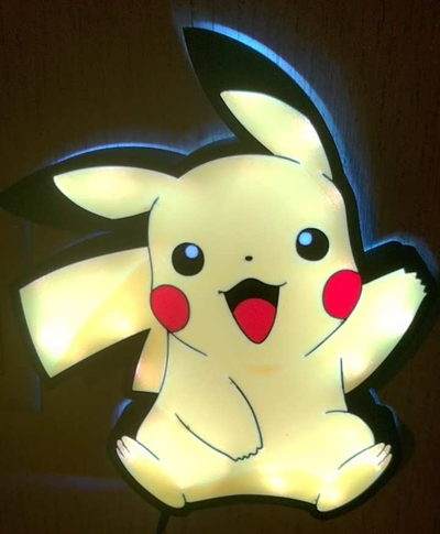 pikachu guidato luce scatola by balorfan85 arte segni loghi pokemon 3d print model - Mito3D