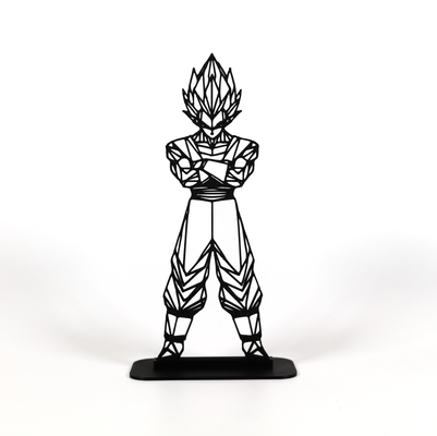 geométrico poli vegeta by phaseworksca arte esculturas goku dragonballz esfera dragão anime desenho animado nostalgia vilão herói superpotência saiyan decoração resumo contemporâneo presente nerd exibição 3d print model - Mito3D