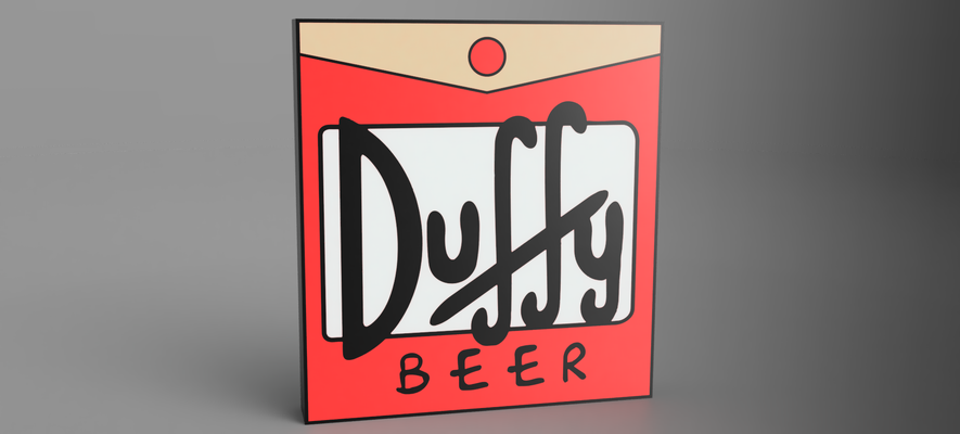 duffy cerveza personalizado led caja ligera by glengri arte señales logos 3d print model - Mito3D