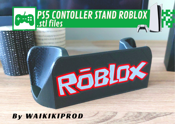 ps5 manette supporter roblox remixé by waikikiprod outils gadgets accoller ps5stand sonyps5 ps5controller robloxlogo holderps5 3d print model - Mito3D