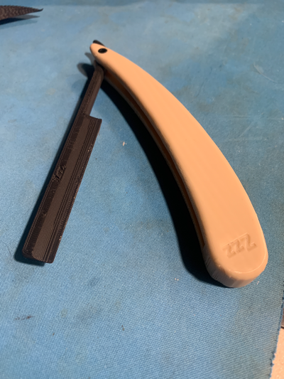 straight razor prop - handle & blade by zzz3dselkirk props cosplays replica weapon knife 3d print model - Mito3D