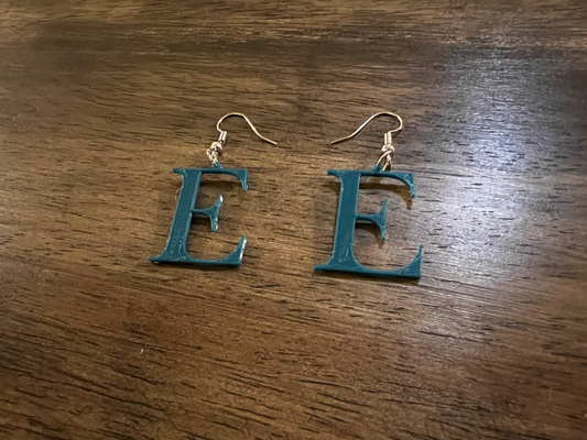 letter e earring by geddesworks fashion earrings jewelery quick gift 3d print model - Mito3D