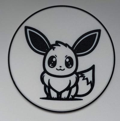 eevee coaster by customcreations art 2d tea drink coffee beer pokemon 3d print model - Mito3D