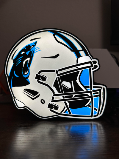 panther leuchtkasten by geek genius kollektiv kunst zeichen logos carolina nc norden fußball fuß ball sport mannschaft teams super schüssel bowl abspielen spielstart playoffs led licht box geschenk nfl 3d print model - Mito3D