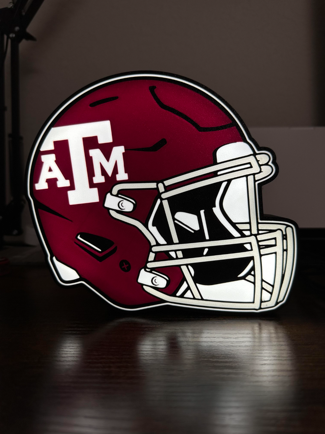 texas amp leuchtkasten by geek genius kollektiv kunst zeichen logos texan aggies fußball hochschule fuß ball westen sport kastanienbraun helm maske mannschaft teams led licht box geschenk 3D print model - Mito3D