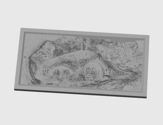 hobbit lithophan by scott 3d haushalt dekor kunst herr of ring ringe haus zuhause mauer deko dekoration foto bild landschaft 3d print model - Mito3D