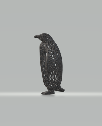 pinguino voronoi remixato by xeras domestico arredamento animale 3d print model - Mito3D