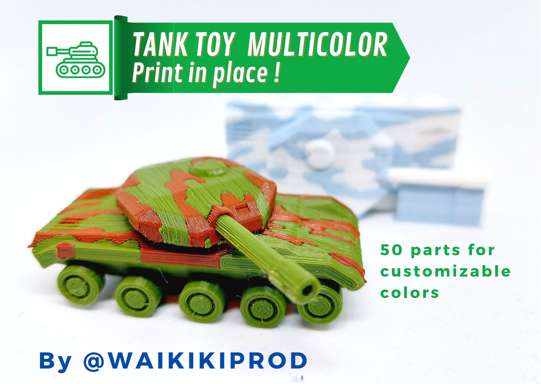 multicolore serbatoio giocattolo stampa in posto remixato by waikikiprod passatempo fai veicoli multimateriale minuscolo test guerra dual miniatura prova delle prestazioni regalo wargaming printinplace prusai3mk3smmu2s militare multicolors3dprinting veicolo resistenza multicolor3dprint 3dprintertest carri armati modello worldoftanks progettomilitare 3D print model - Mito3D