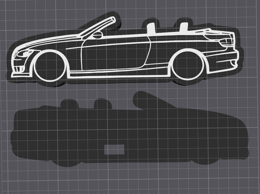 bmw e93 cabrio led hafif kutu lamba lampe by sqdsl ger sanat 2d siluet 3d print model - Mito3D