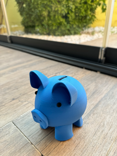 tirelire by hitokiri outils gadgets porcin bleu enfant 3d print model - Mito3D