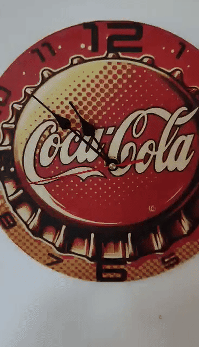 4-color hueforge coca-cola clock dial by avdh 1983 household decor coca cola 3d print model - Mito3D