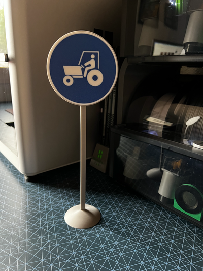 tracteur circulation signal by serpent art modèles coaster 3d print model - Mito3D