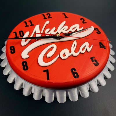 nuka cola clock - fan art by makers mashup household decor fallout fallout76 gaming retrogaming retro videogame videogames nukacola videogameclock fanart gameroom 3d print model - Mito3D