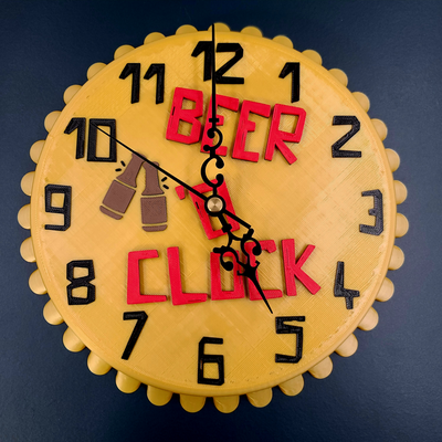 beer o' clock bottle cap - time a by makers mashup household decor bar barware fun gear tool decoration decorations decorative display home homedecor beeroclock gameroom room roomdecor roomdisplay 3d print model - Mito3D