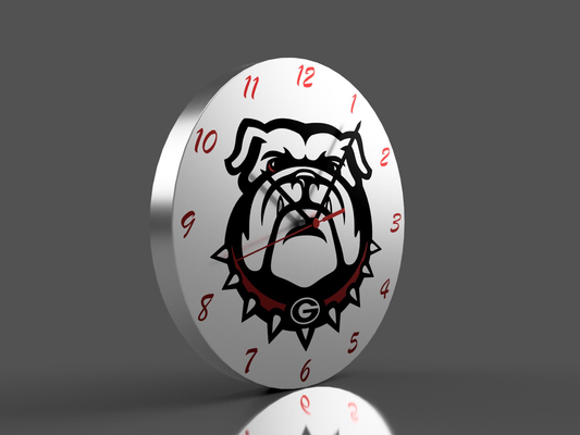 georgia bulldog logo orologio by immersioni subacquee domestico arredamento fotball americano calcio accessorio orologio 3d print model - Mito3D