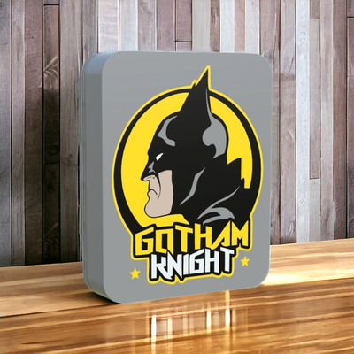 batman gotham cavaliere luce scatola by minestra 3d domestico arredamento meraviglia dc ghotam guidato lampada eroe fantastico 3d print model - Mito3D