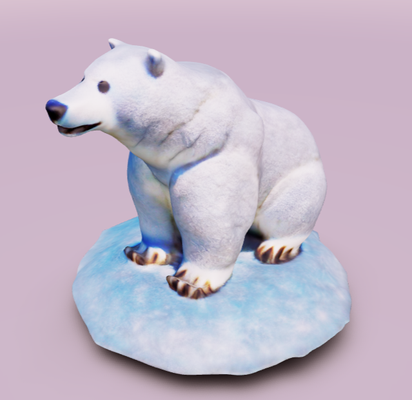 polar bär on eis scholle by neu kunst skulpturen eisscholle 3d print model - Mito3D