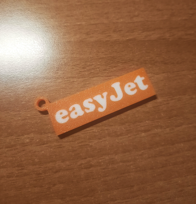 easyjet logo portachiavi by luke leek 98 arte segni loghi portachiavi facile jet azienda arancia compagnia aerea vie aeree airbus boeing bambolotto x1c ams 3d print model - Mito3D