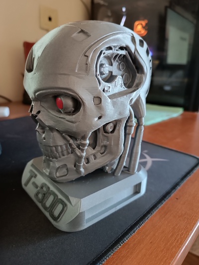 t800 smooth terminator endoskull printable withbase exoskull shared by spank7 toys & games characters skull 3d print model - Mito3D
