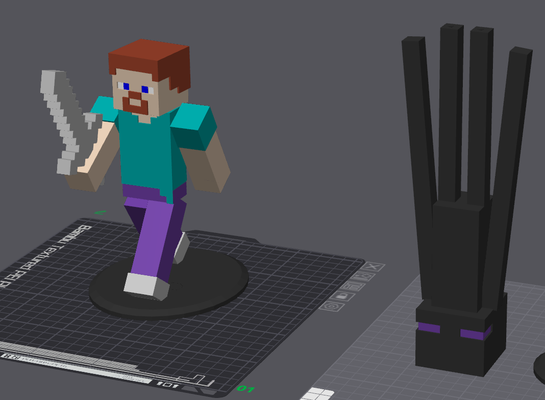 steve enderman cor remixado by brinquedos jogos personagens minecraft esmagar manos 3d print model - Mito3D