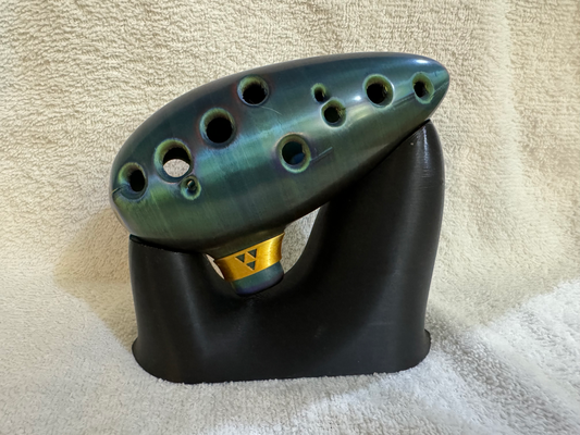 12 hole ocarina legend of zelda - time inspired collar includes organic stand remixed by ctcarlton hobby & diy music instrument functional 3d print model - Mito3D