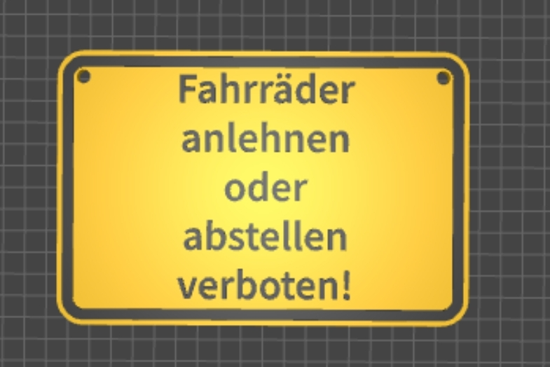 fahrr abstellen verboten schild by aschi2584 werkzeuge gadgets 3D print model - Mito3D