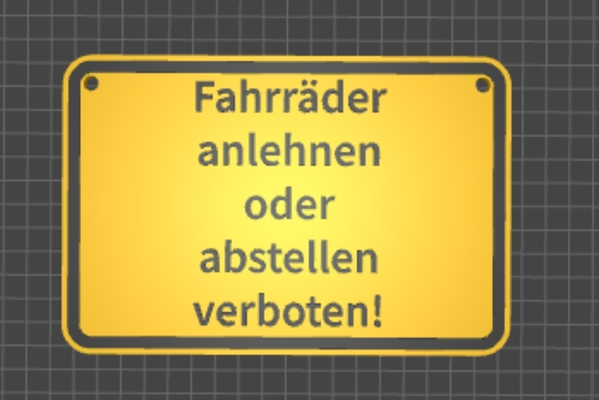 fahrr abstellen verboten schild by aschi2584 werkzeuge gadgets 3d print model - Mito3D