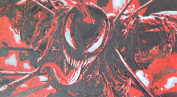 hueforge carnage movie venom by bertbee generative 3d model & lithophane hue forge hueforege art ar 3d print model - Mito3D