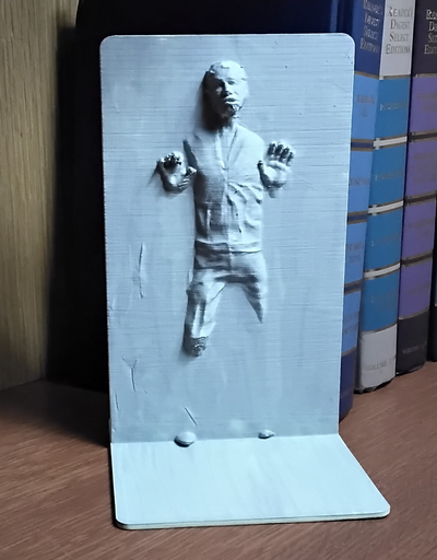 han só in carbonite suporte livro remixado by daddywazzy criador casa decoração estrela guerras livros filmes 3d print model - Mito3D