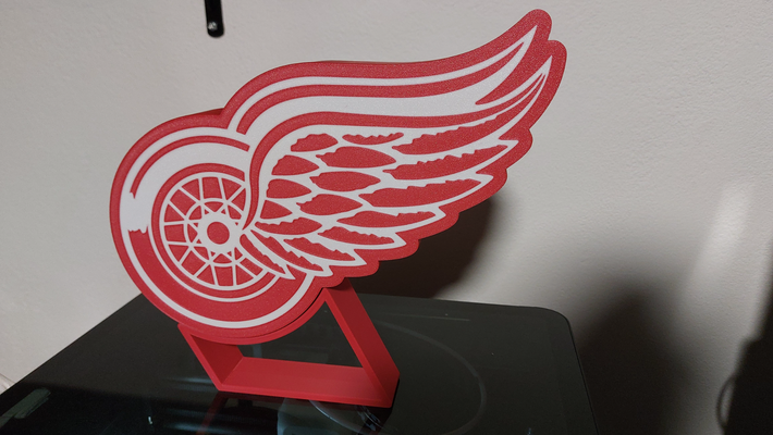 detroit rouge ailes boite lumière by créations personnalisées ménage décor lnh hockey lampe 3d print model - Mito3D