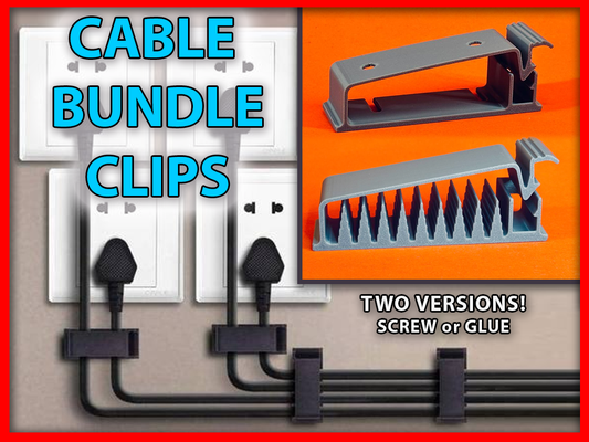cabo agrupar grampo parafuso or cola versões by wing art casa escritório acessórios encadernador organizador cable organizer cabos clipes gestão gerente monte escrivaninha mesa organizadores deskorganization caixa acessório organização homeoffice doméstica doméstico cabide suporte cordão tecnologia gadget melhoria 3d print model - Mito3D