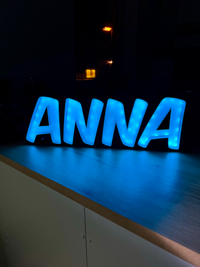 anna lamp namenslampe by 3ddruckandi art signs & logos model led 3d print model - Mito3D