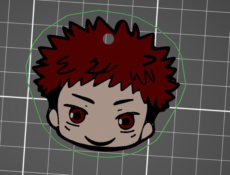 jujutsu kaisen itadori chibi keychain by 3dcityquilmes art signs & logos jjk gojo jujutsukaisen 3D print model - Mito3D