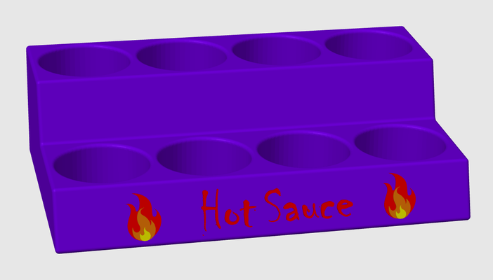 chaud sauce supporter by jesster991 ménage maison modèles titulaire soutien porte bouteille 3d print model - Mito3D