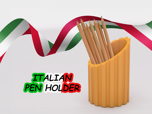 italienisch pasta stift halter unterstützung by valeria momo mattia haushalt büro veranstalter schreibtisch zubehör dekor design modern roma bologna italien pizza mandoline stifthalter bleistifthalter bleistift oficina 3d print model - Mito3D