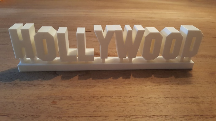 hollywood cartello by jhos fonti arte segni loghi california los angeles losangeles 3d print model - Mito3D