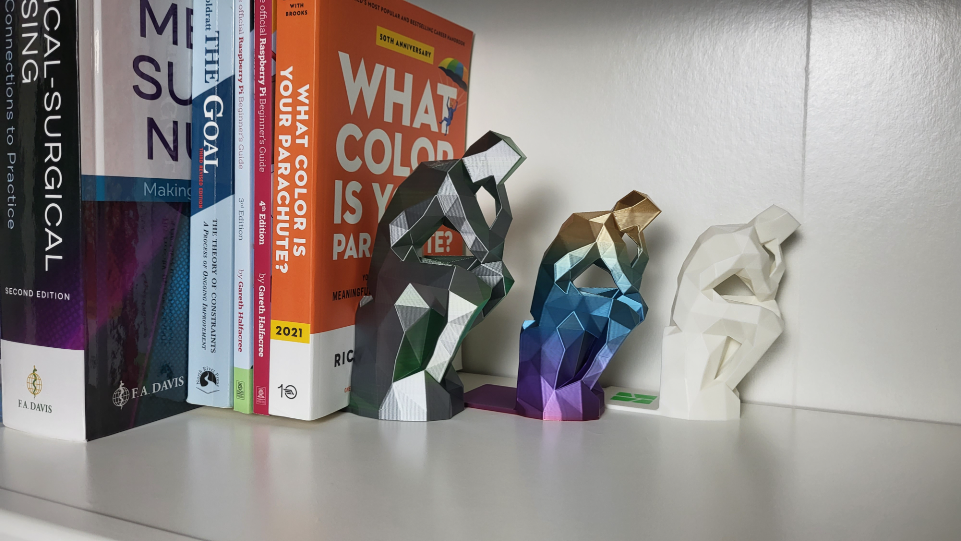 thinker bookend by savagelau household office book bookends bookstop tools orgainizer table ends deco decoartions 3D print model - Mito3D