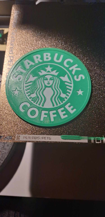 starbuck coaster by bruce wayne art panneaux logos starbucks café 3d print model - Mito3D