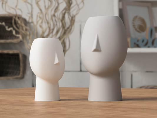 visage vase by sabredesign ménage décor vasemode moderne décoration déco maison planteur pot designer conception minimalisme minimaliste vaas vase blumen fleur fleurs 3d print model - Mito3D