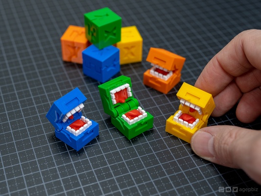 articulé étalonnage cube accessoires 03 by agepbiz 3d imprimante tester modèles dents calibrationcube imiter colère dentiers 3d print model - Mito3D