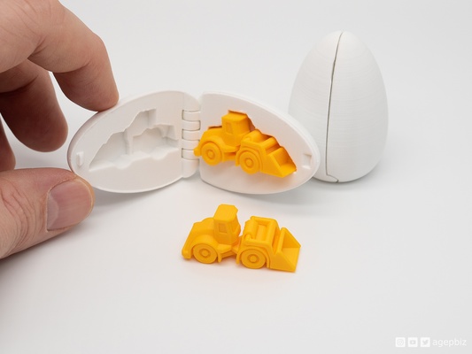 surprise egg 3 v2 - tiny wheel loader by agepbiz toys & games printinplace surpriseegg wheelloader 3d print model - Mito3D