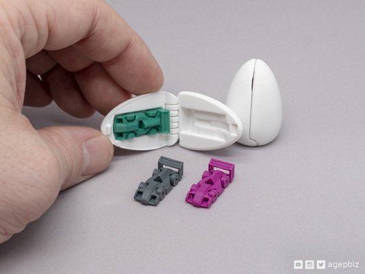 sorpresa uovo 8 minuscolo auto corsa by agepbiz passatempo fai veicoli giocattolo articolato thingiverse 3d print model - Mito3D